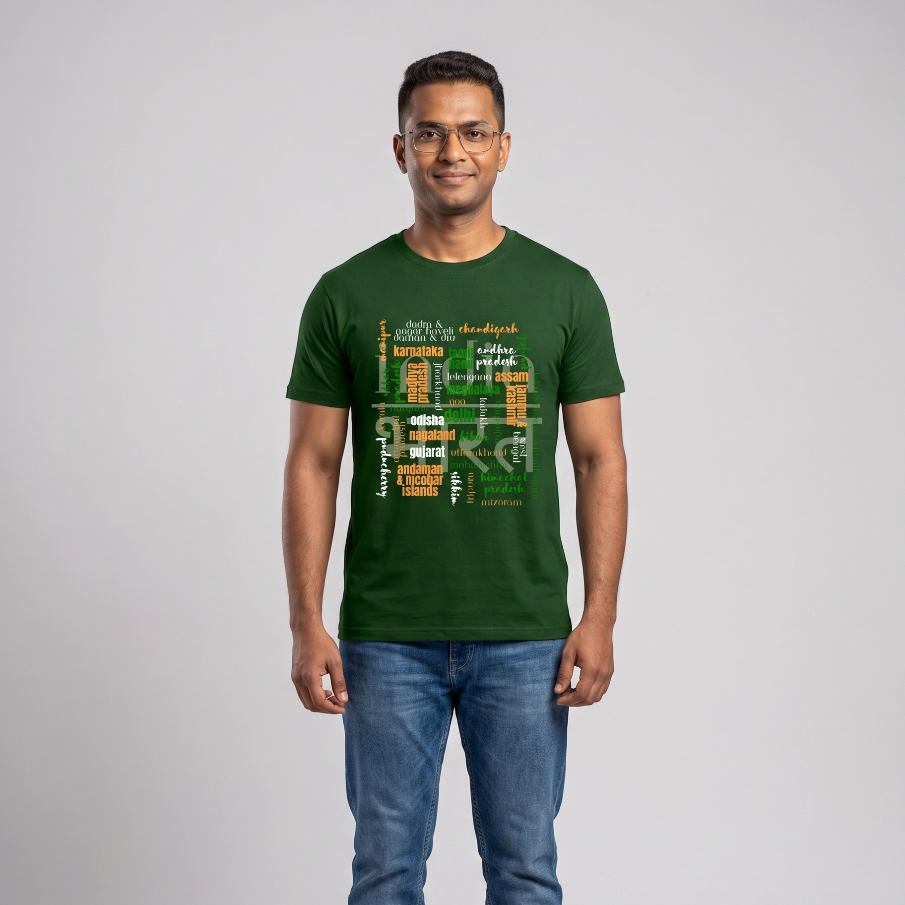Unisex Regular Fit Independence Day T-Shirt | All Indian States Typography Print