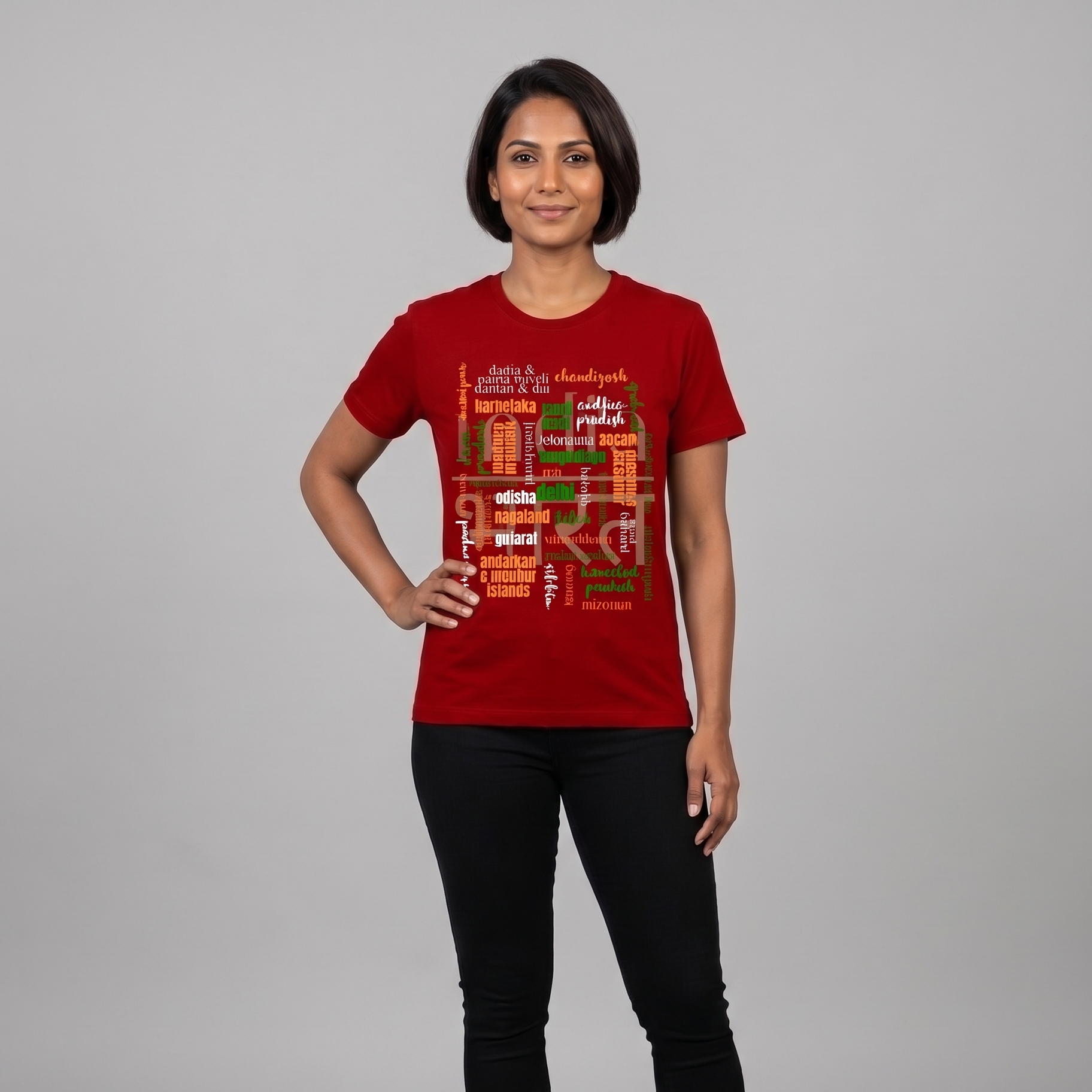Unisex Regular Fit Independence Day T-Shirt | All Indian States Typography Print