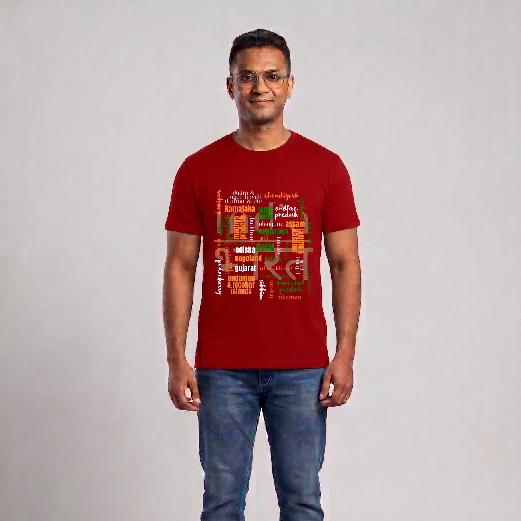 Unisex Regular Fit Independence Day T-Shirt | All Indian States Typography Print
