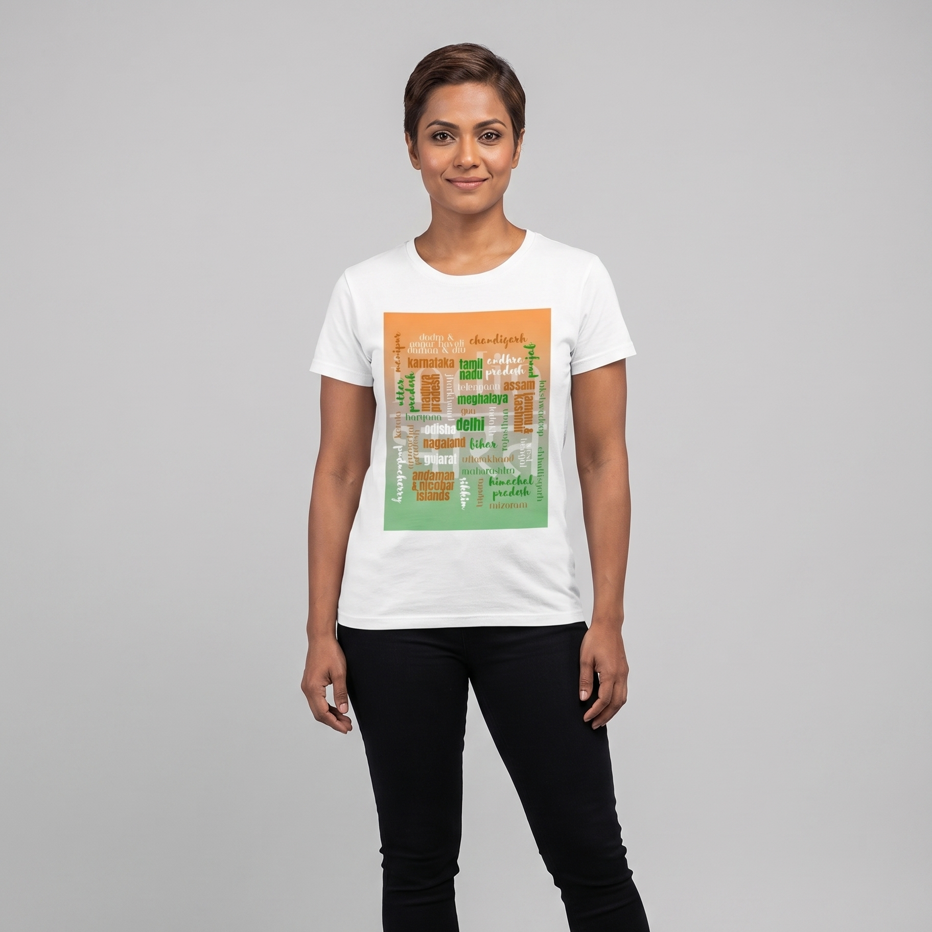 Unisex Regular Fit Independence Day T-Shirt | All Indian States Typography Print