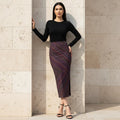 Women's Printed Pencil Skirt | Weave | Diagonal Line Print | Ankle Length | Bodycon