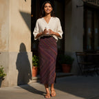 Women's Printed Pencil Skirt | Weave | Diagonal Line Print | Ankle Length | Bodycon