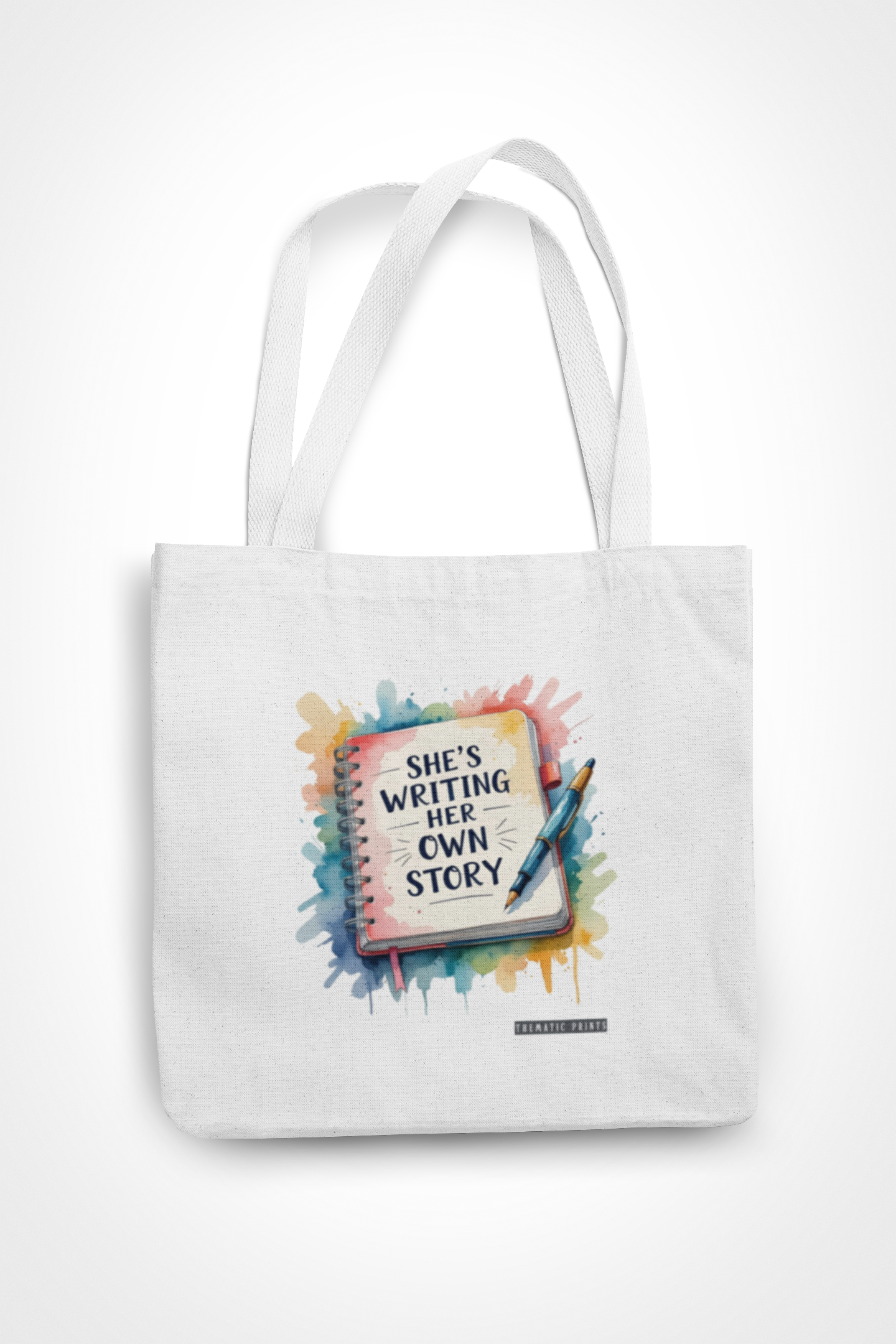 Canvas Eco-friendly Zipper Tote Bag for Collect Girls - Campus Casual Collection - She is Writing Her Own Story