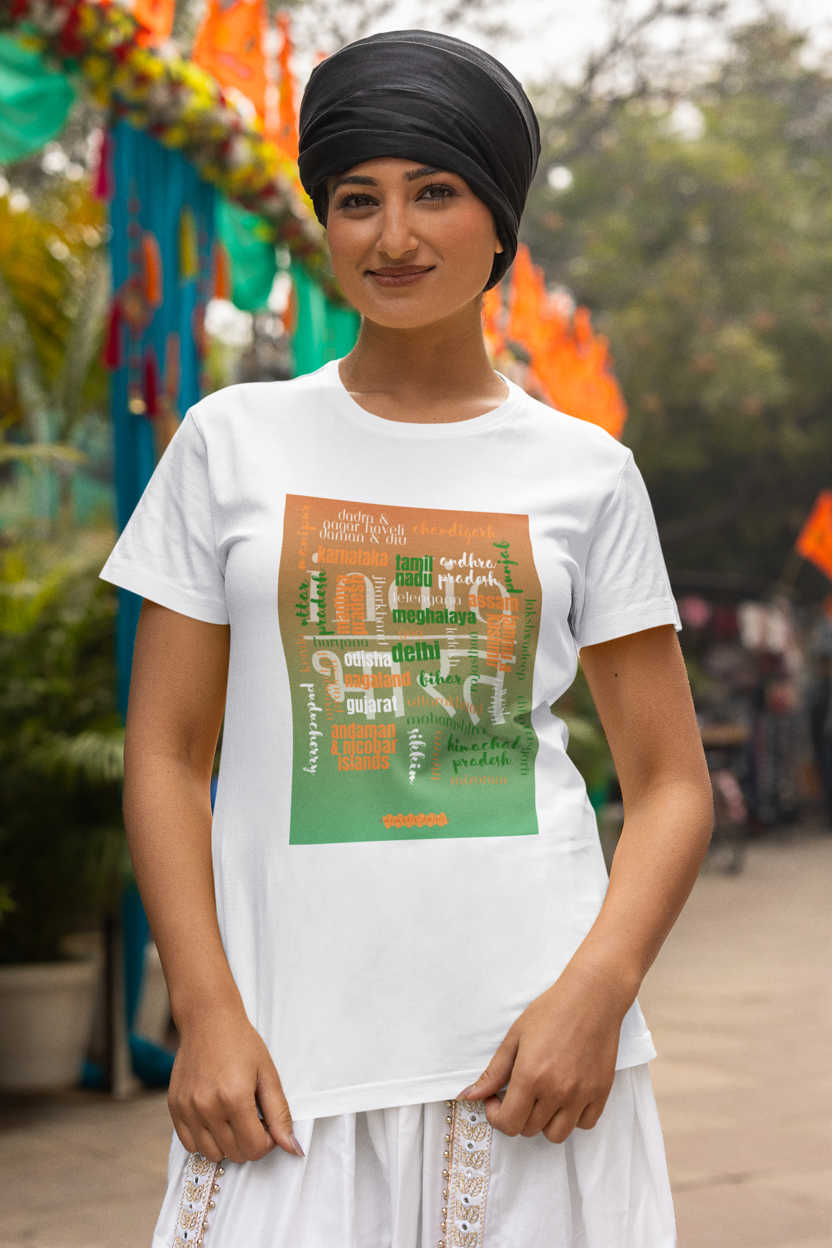 Unity in Diversity Typography Women's T-Shirt - Regional Matrix Design - White