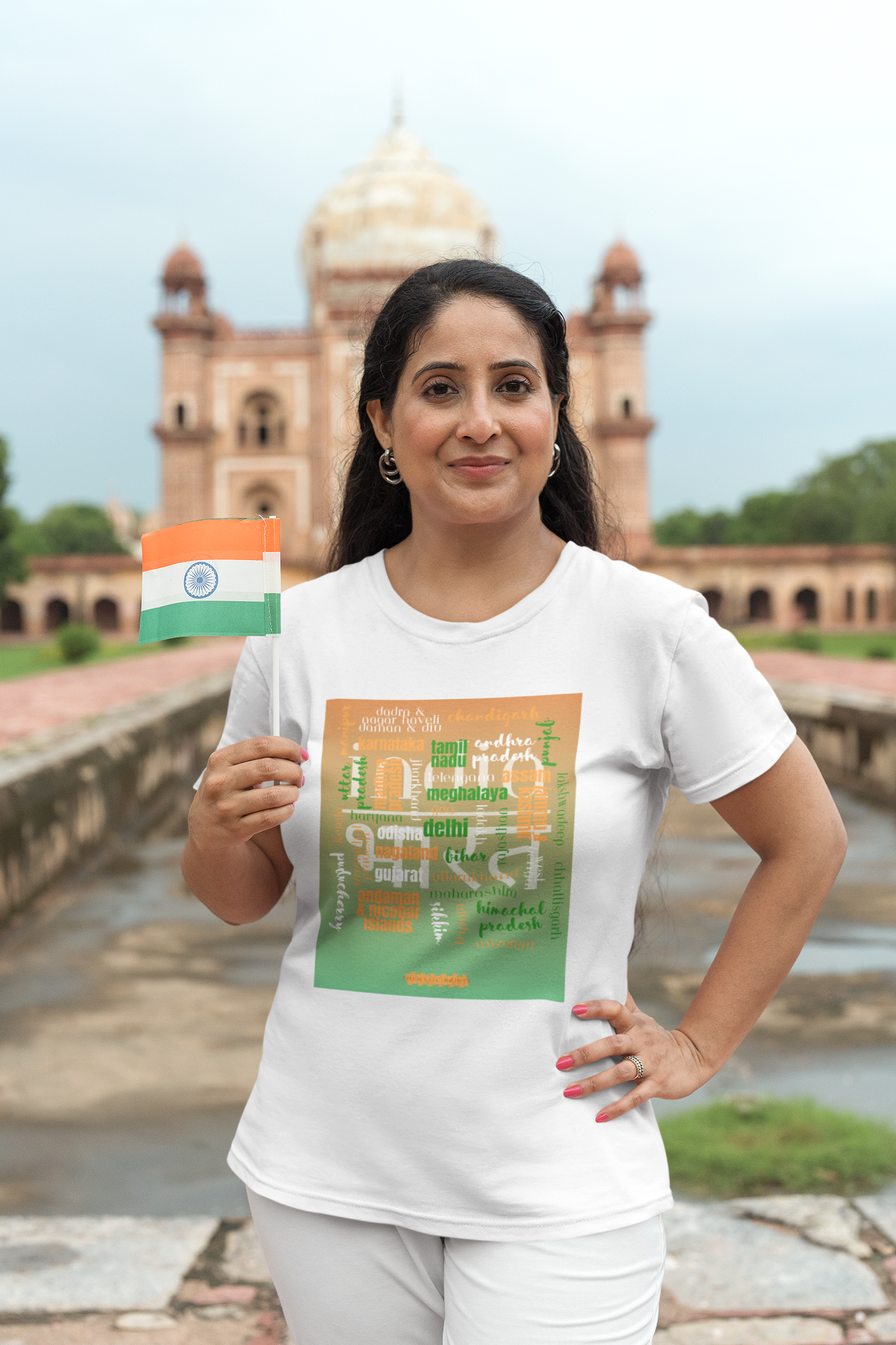 Celebrate India's Unity in Diversity Women's T-Shirt - All Indian States Typography Design