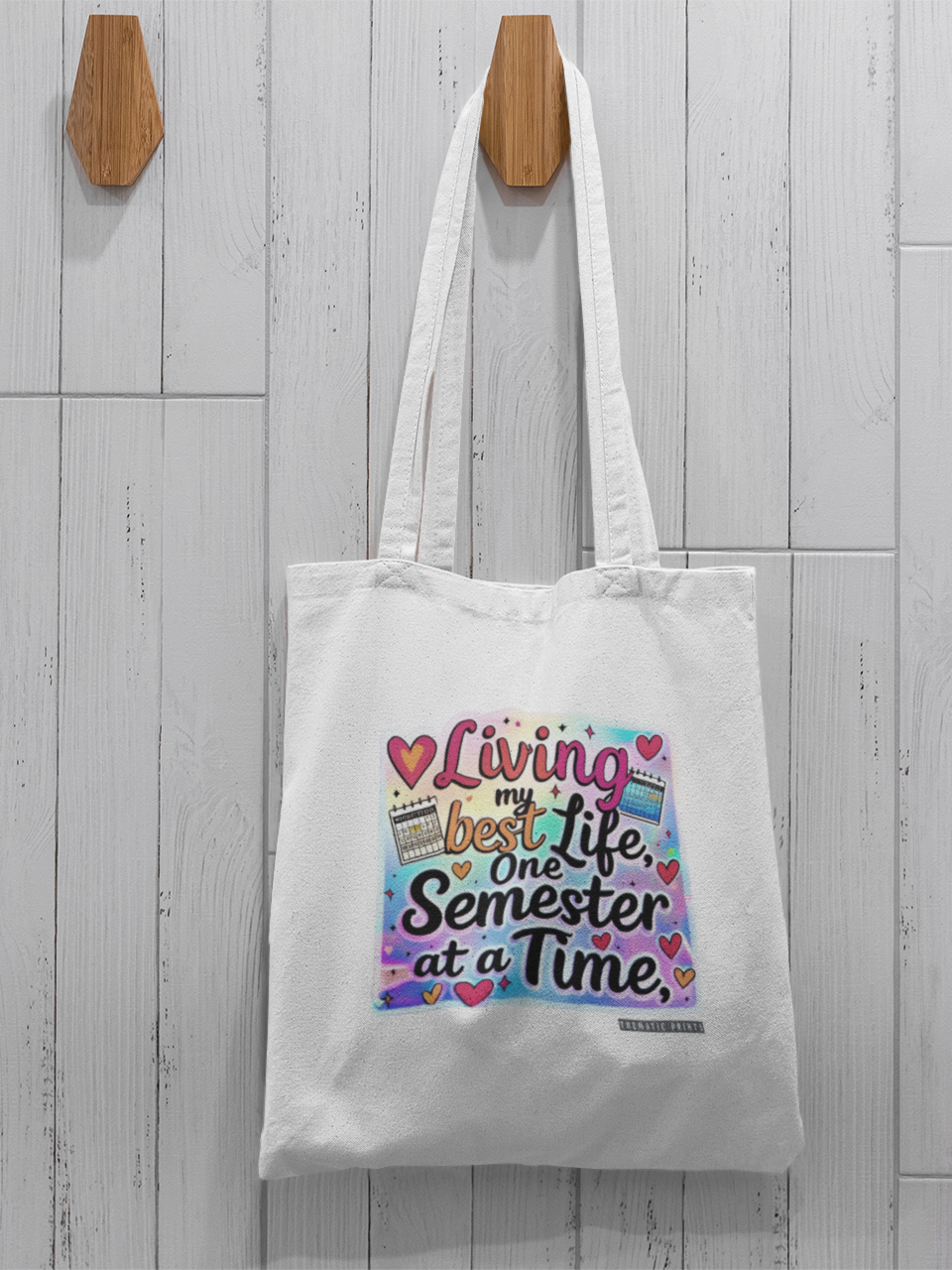 Unisex Eco-friendly Canvas Tote Bag with Zipper | Living My Best Life, One Semester at a Time