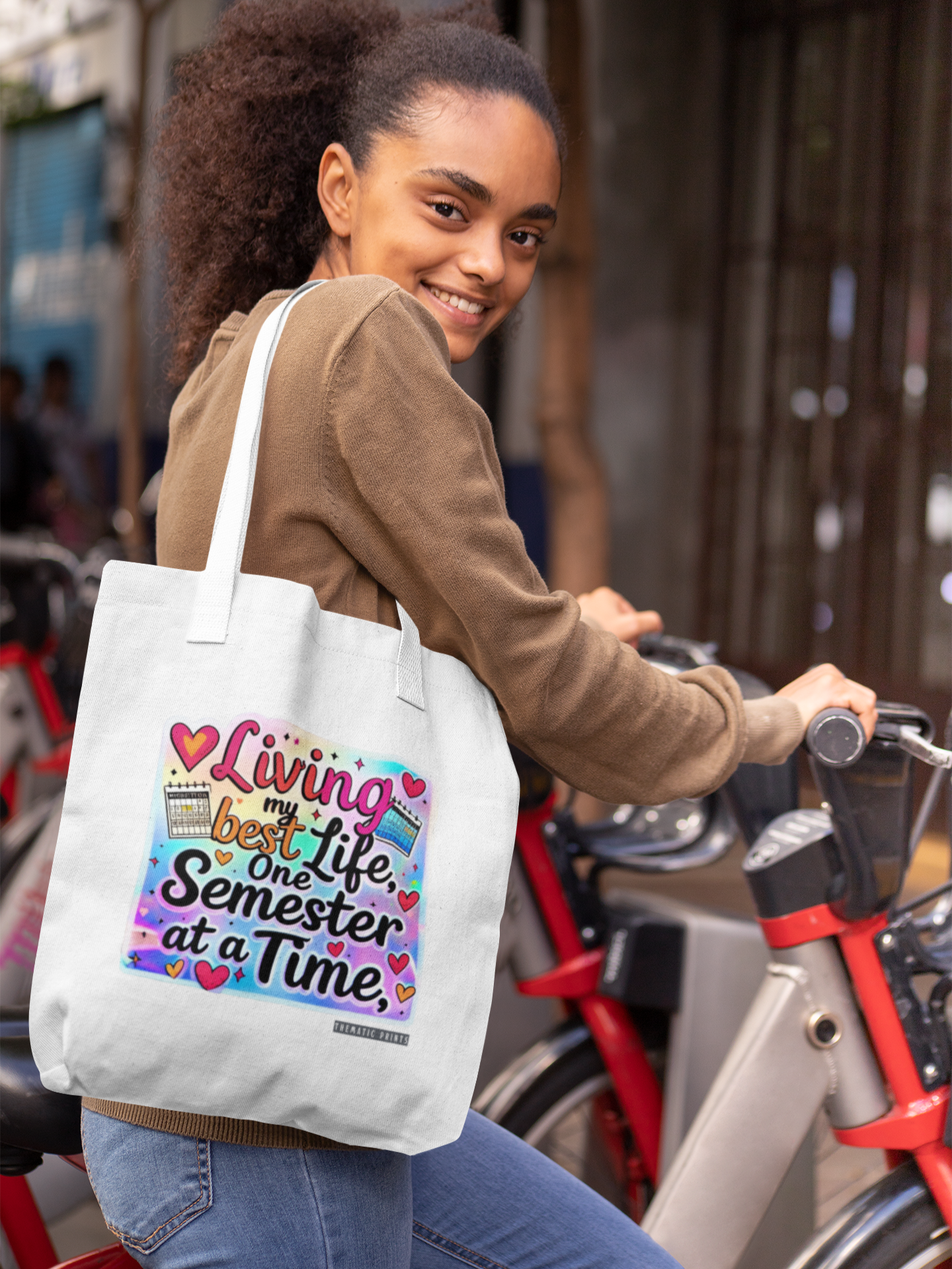 Unisex Eco-friendly Canvas Tote Bag with Zipper | Living My Best Life, One Semester at a Time