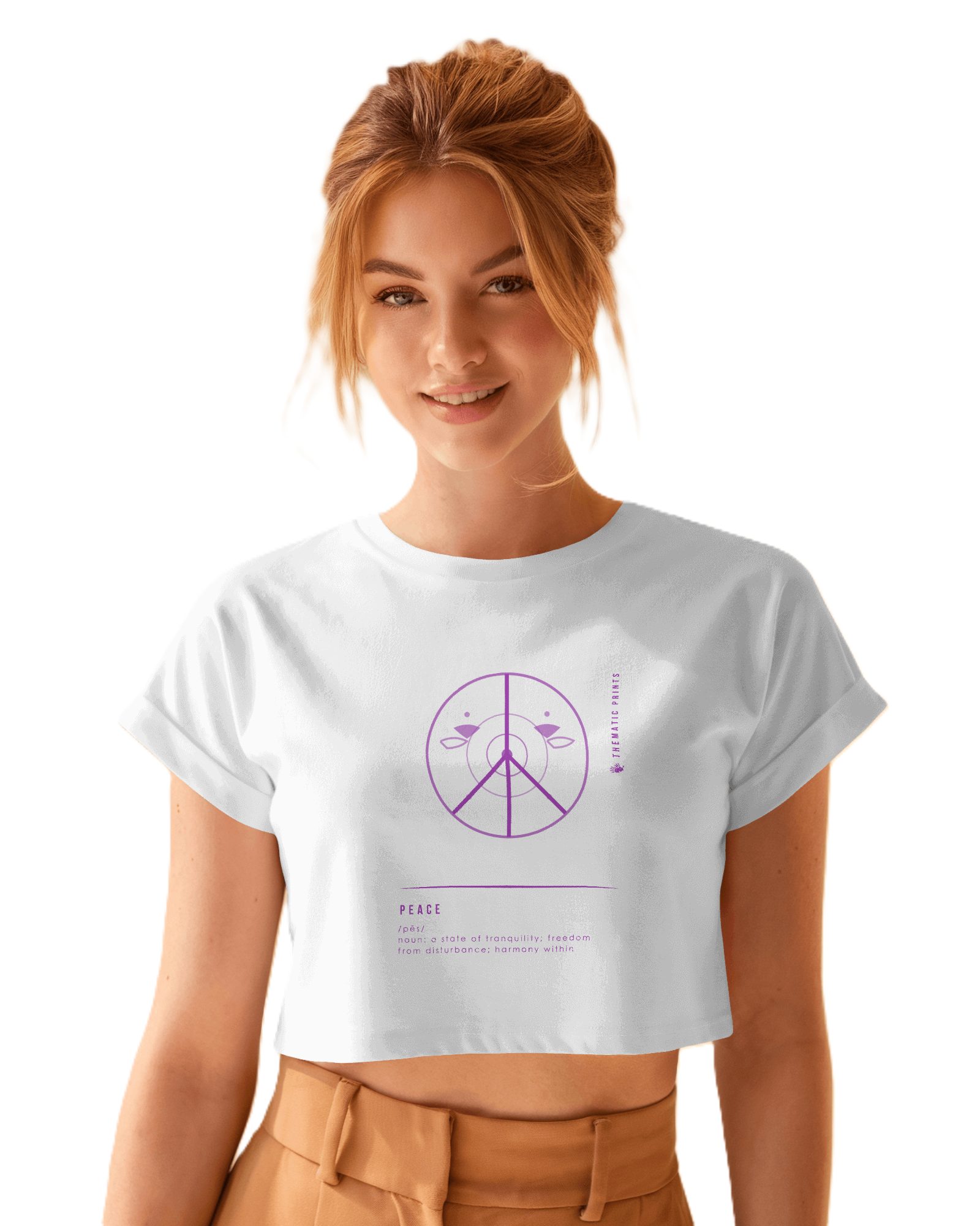 Women's Crop Top - Mindful Meanings Collection - PEACE