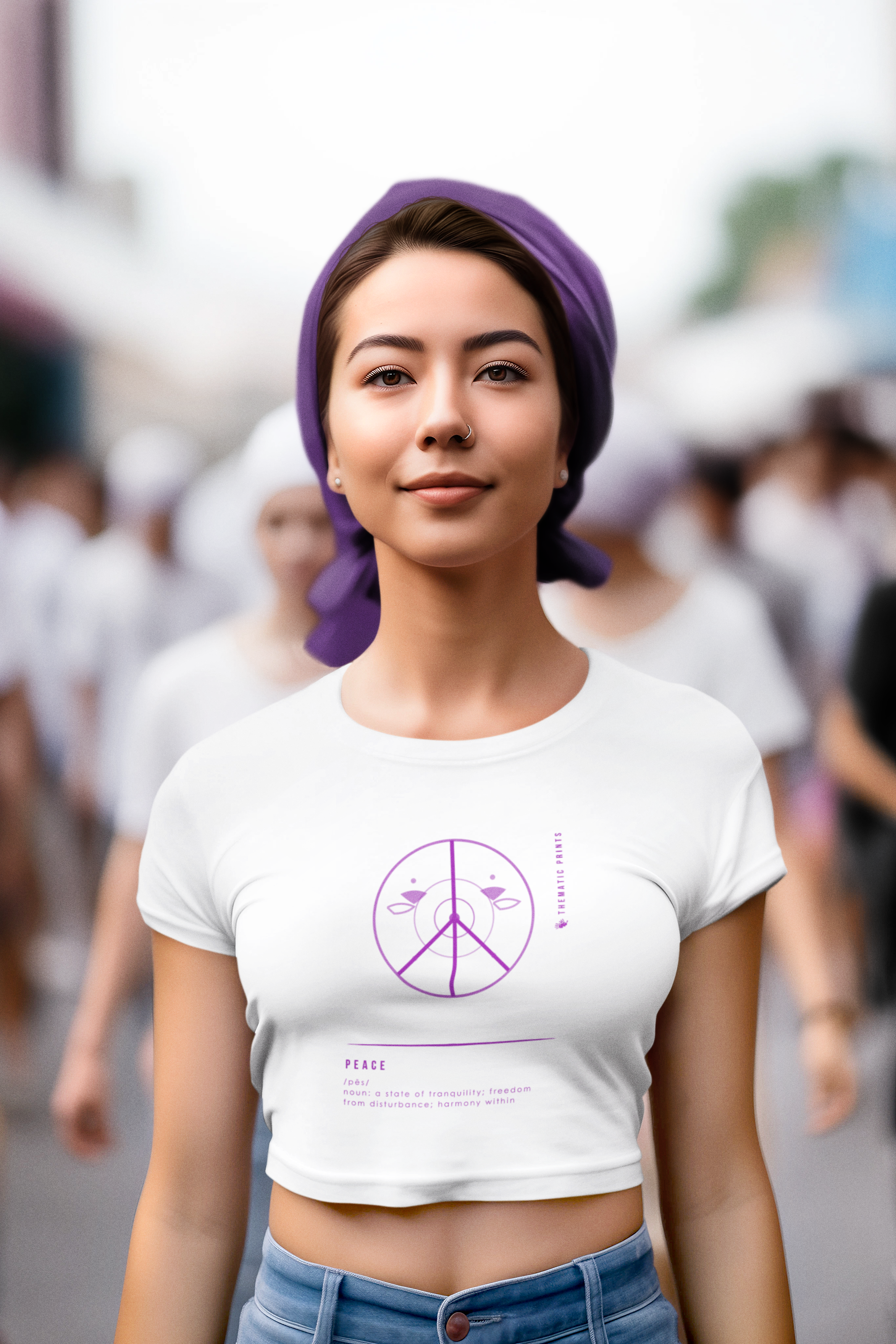 Women's Crop Top - Mindful Meanings Collection - PEACE