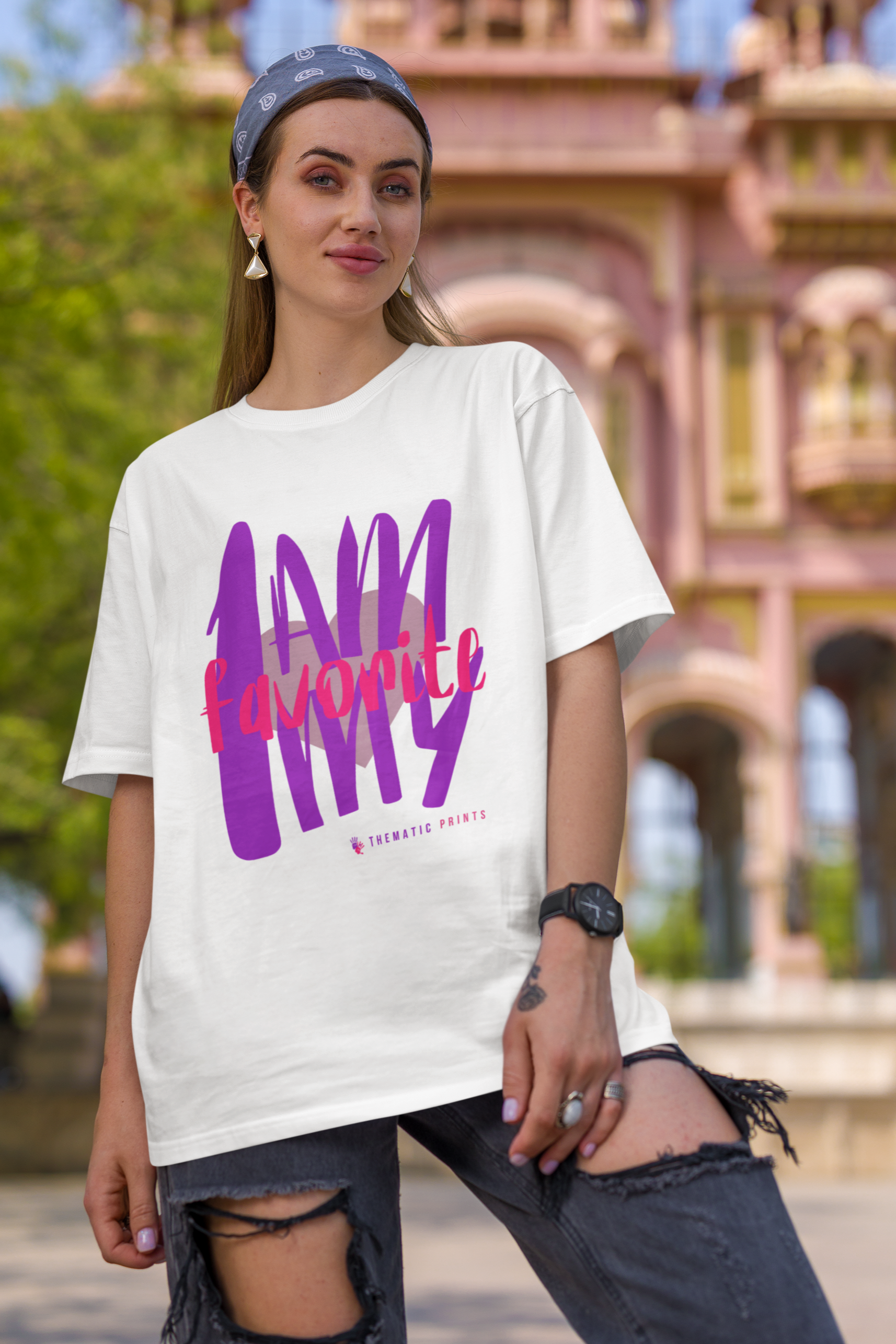 Self Love Typography Women's Oversized T-Shirt - I am my favorite