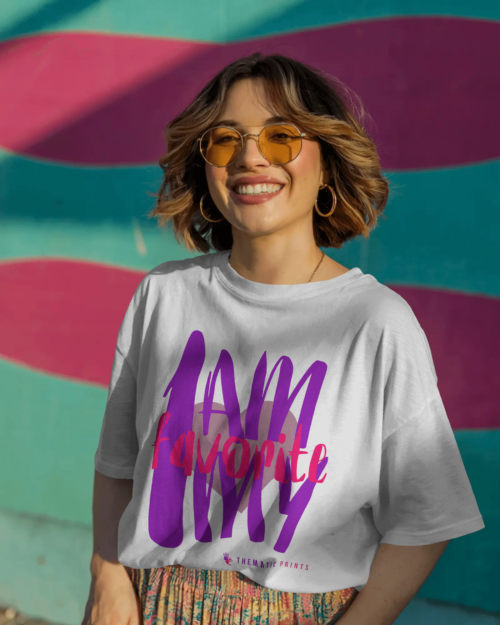 Self Love Typography Women's Oversized T-Shirt - I am my favorite