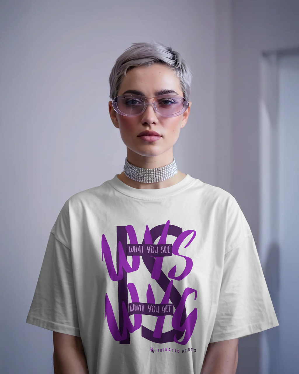 WYSIWYG Typography Unisex Oversized T-Shirt - What You See Is What You Get Self Expression Tee