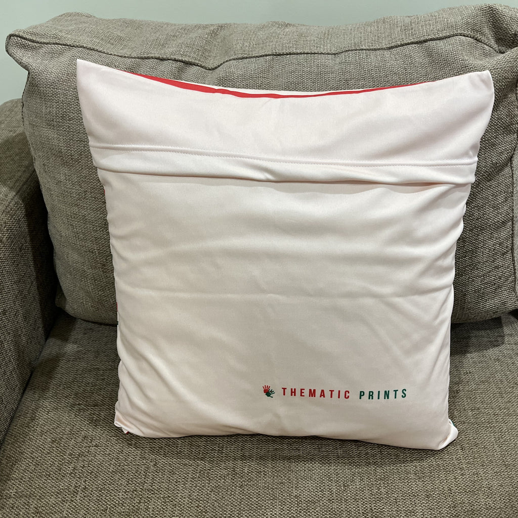 Festive Cushion Cover Set, Poly Lycra Fabric, 16x16 Inches, Festive Holiday Pattern, Red and Green, Machine Washable, 2 Pack