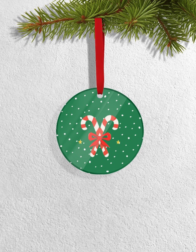 Set of 4 Acrylic Xmas Ornament - Candy Cane