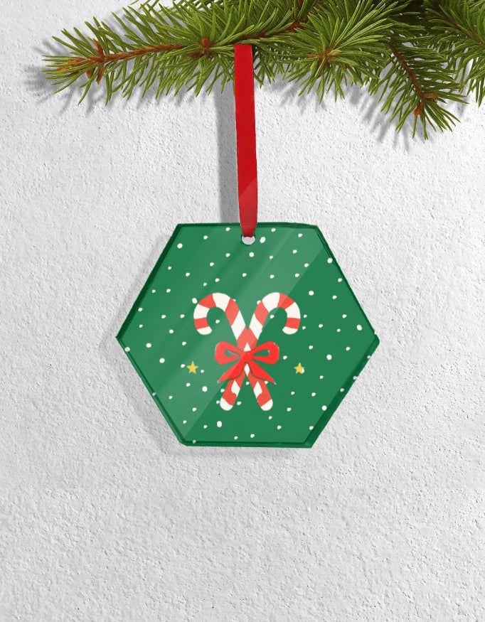 Set of 4 Acrylic Xmas Ornament - Hexa