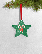 Set of 4 Acrylic Xmas Ornament - Candy Cane