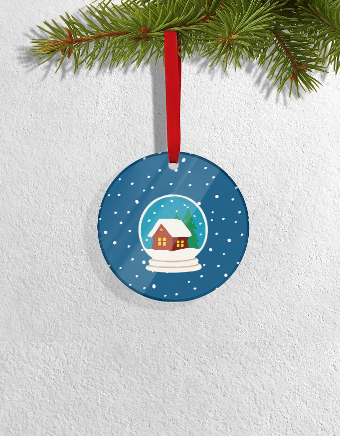 Set of 4 Acrylic Xmas Ornament - Round