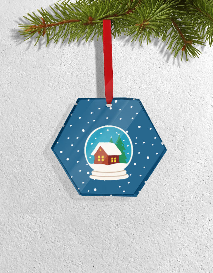 Set of 4 Acrylic Xmas Ornament - Hexa