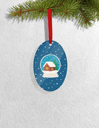 Set of 4 Acrylic Xmas Ornament - Oval