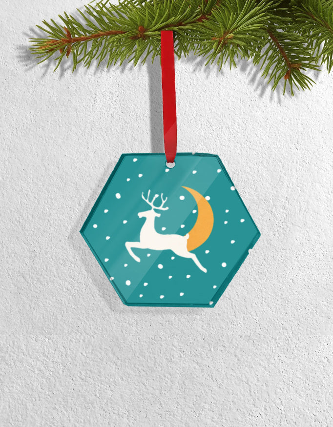 Set of 4 Acrylic Xmas Ornament - Hexa