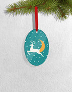 Set of 4 Acrylic Xmas Ornament - Oval