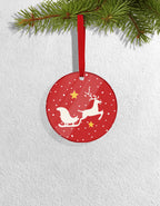 Set of 4 Acrylic Xmas Ornament - Sleigh