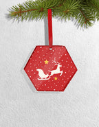 Set of 4 Acrylic Xmas Ornament - Hexa